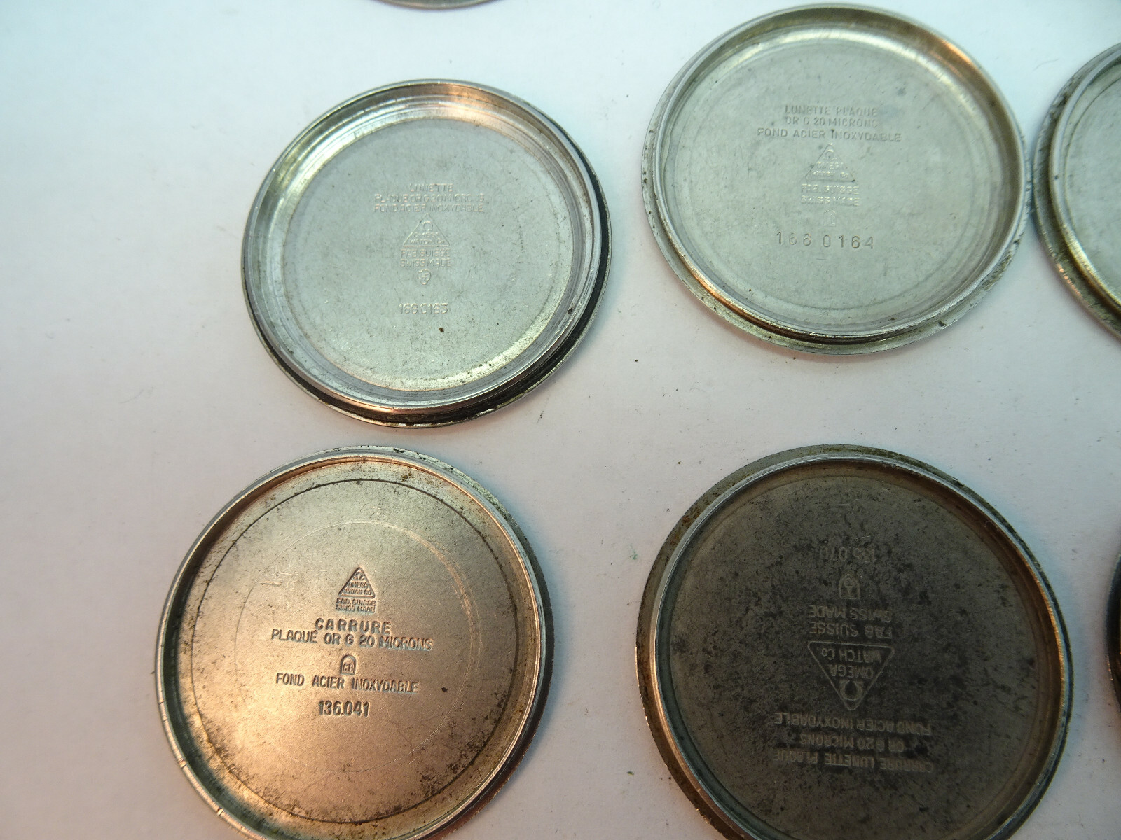 Omega vintage lot of stainless steel screwback watch covers for restorations