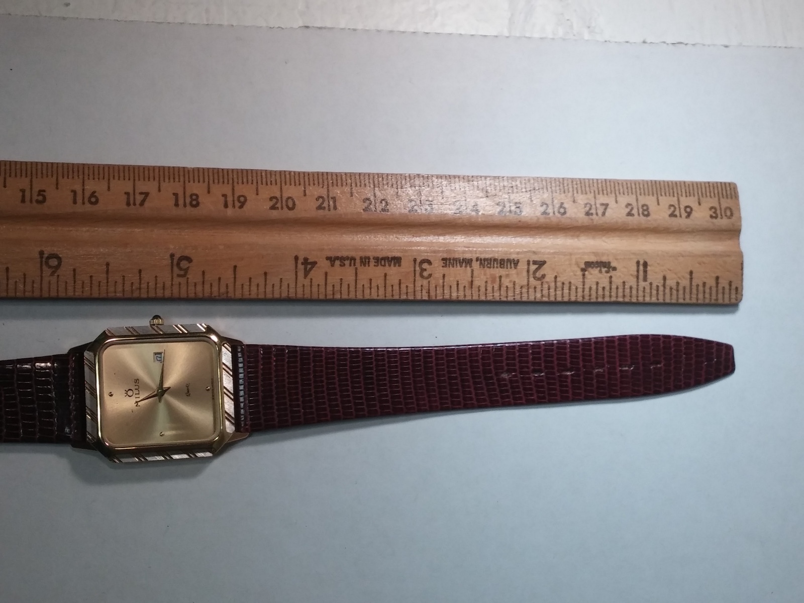 Milus ladys watch 956.112 movement, NEW, yellow, Lizard Band brown