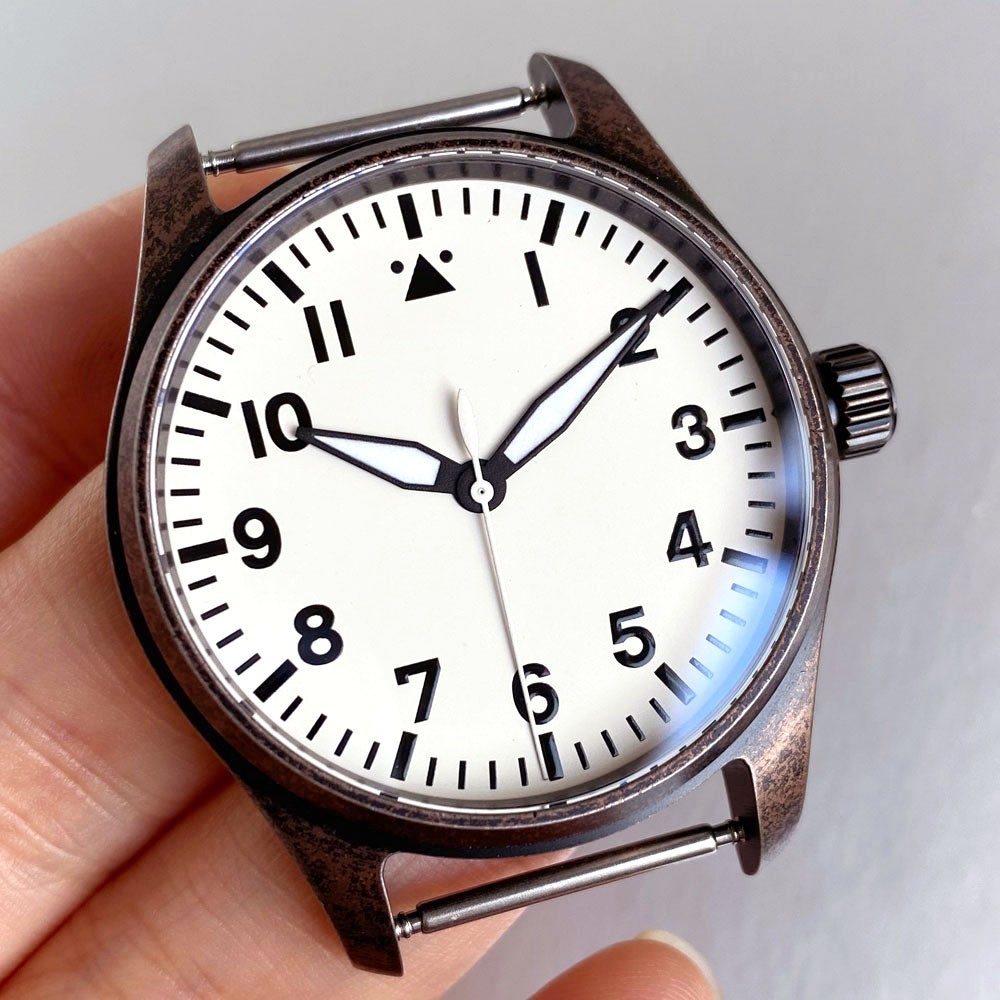 Bronze Plated 39mm Pilot Watch Case+Dial Set Fit NH35 Miyota8215 ETA2824 PT5000