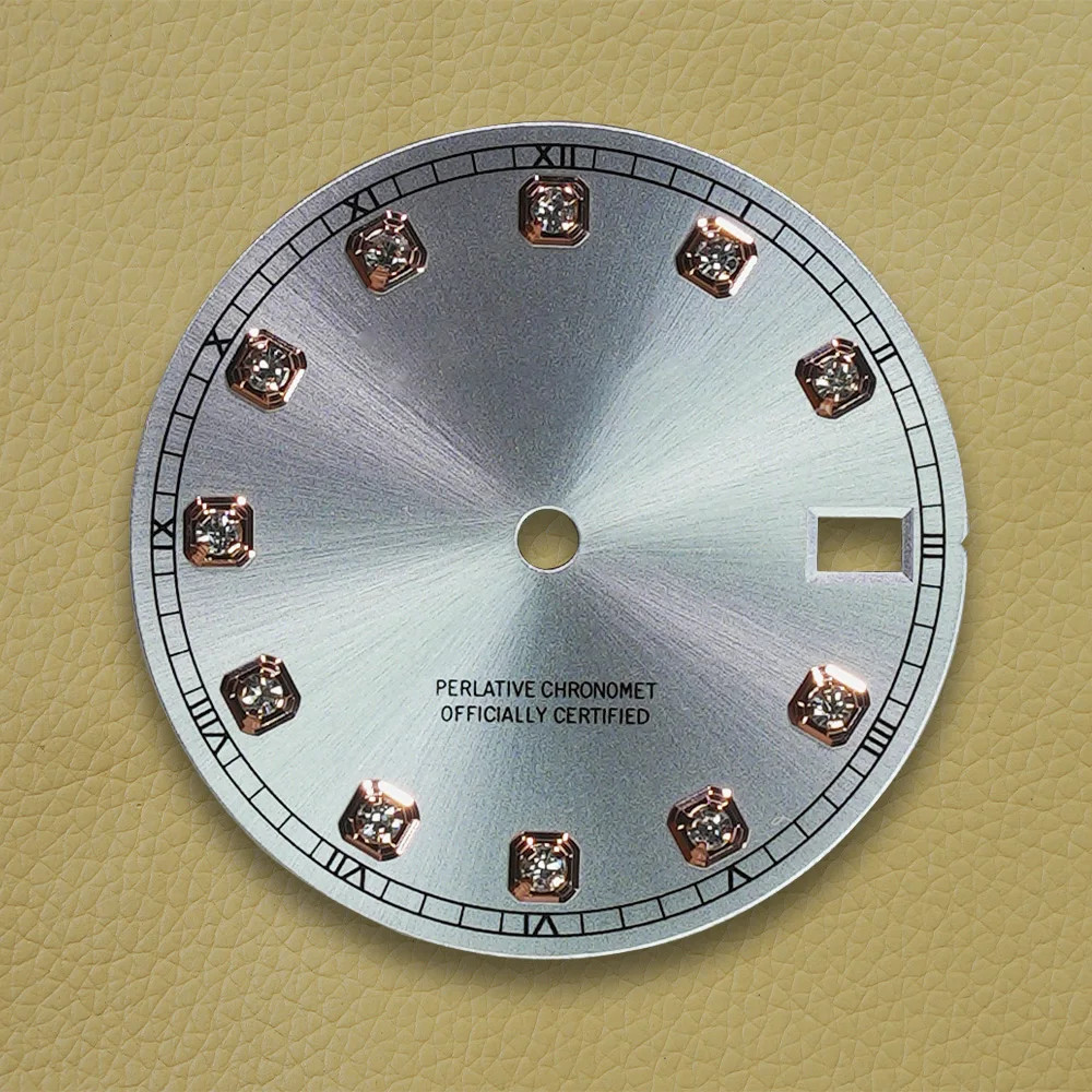 28.5Mm S Logo Dial NH35 Dial Sunray Diamond Fit NH35/NH36/4R/7S Movement Watch M