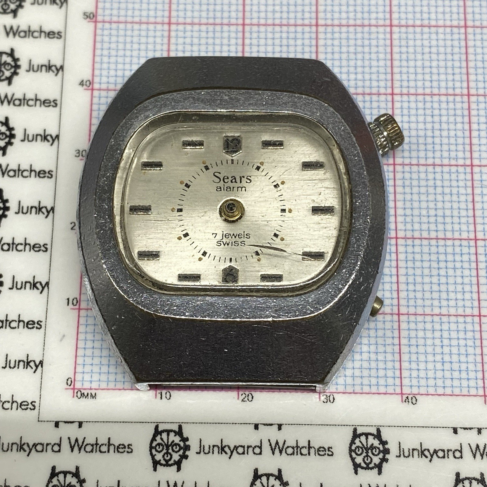 Sears Sicura Sa Alarm Watch Repair Parts Spares Seven Jewels Swiss Ronda 1243-21