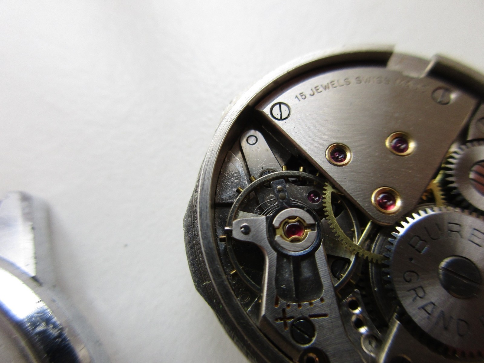 Buren BAA cal. 1380 Swiss watch movement – Compressor S/S case – for parts