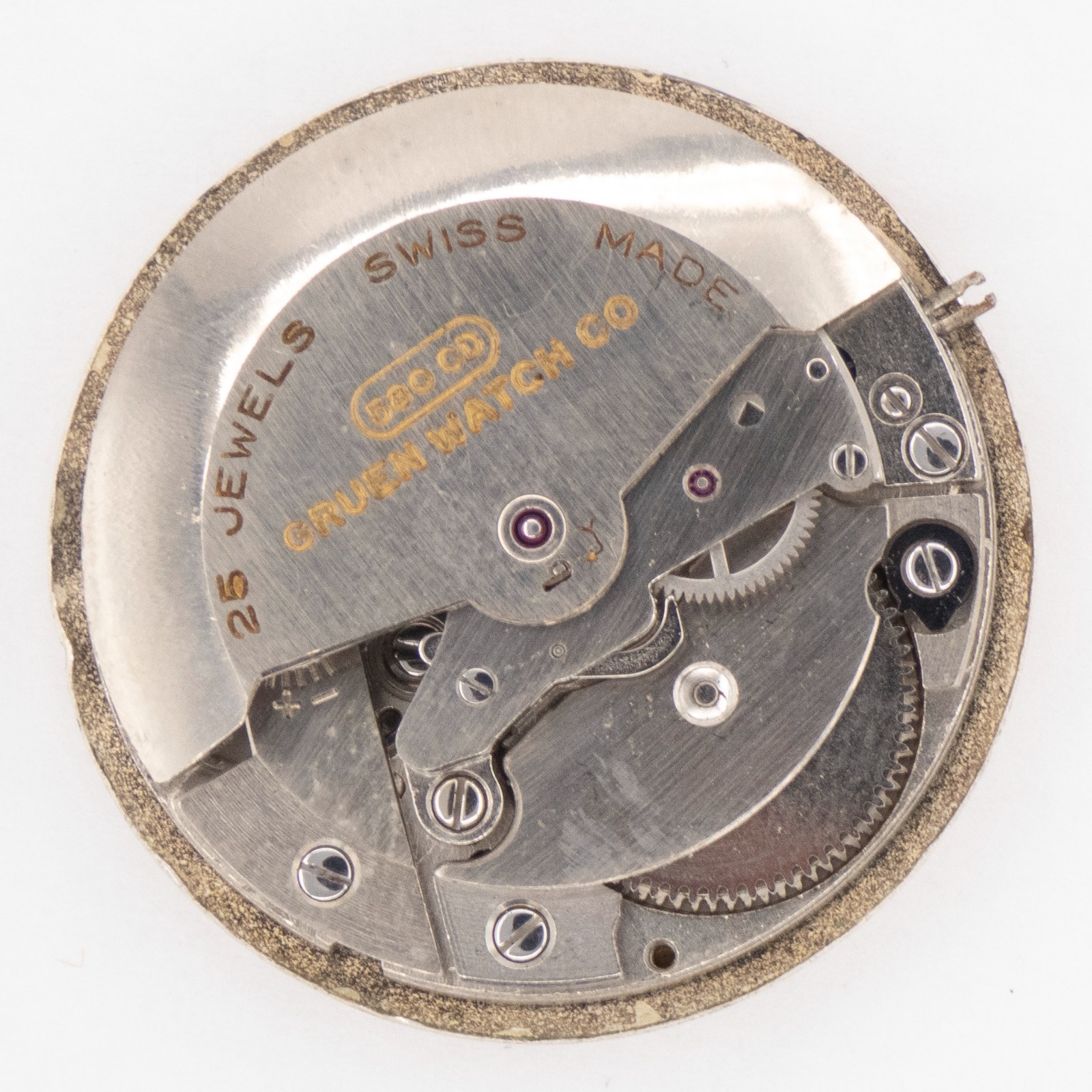 Vintage Gruen Caliber 580 CD 25-Jewel Automatic Wristwatch Movement