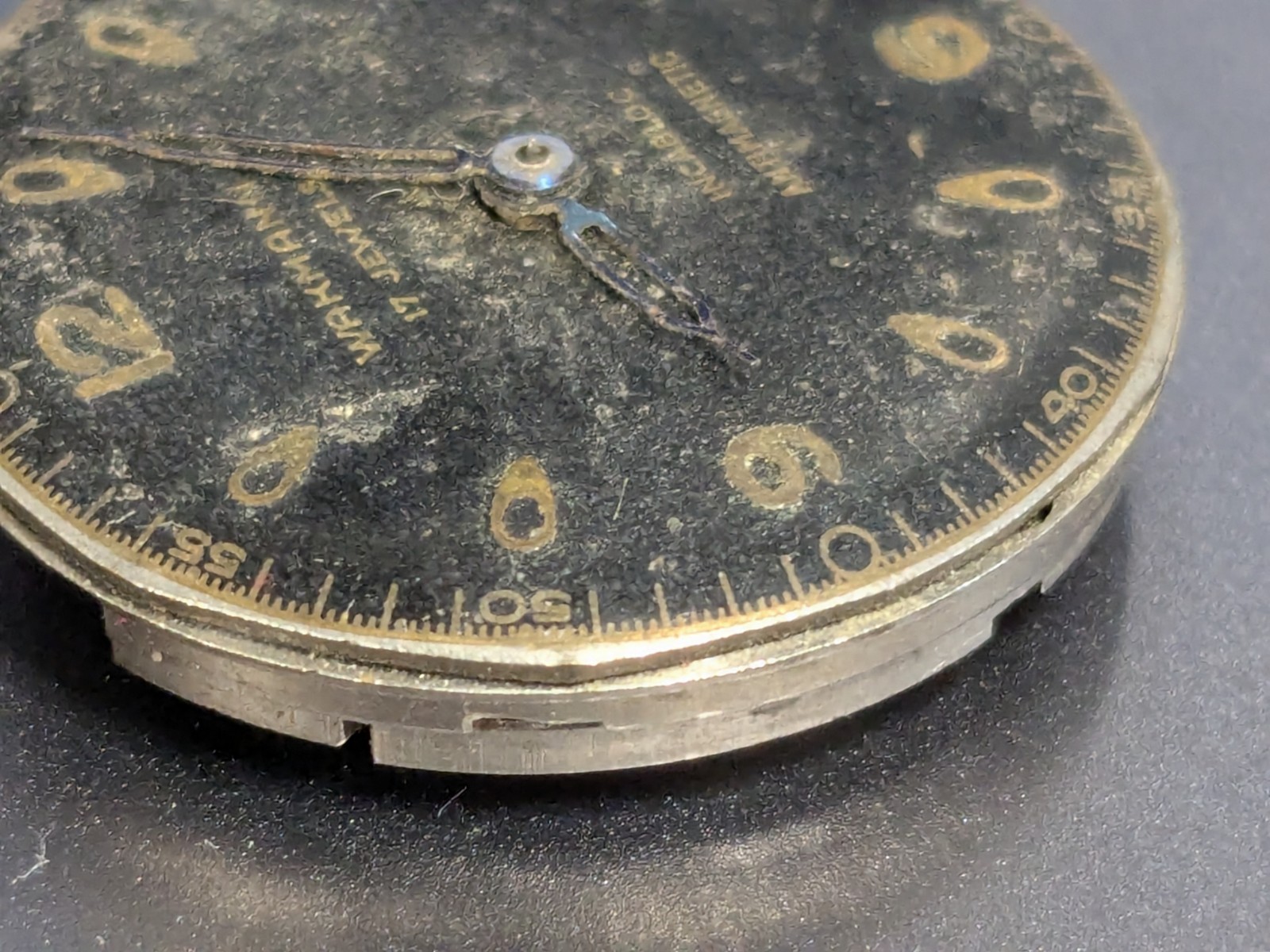 Vintage Wakmann Military Dial Swiss Cal. WOG 17 Jewel Mechanical Watch Movement