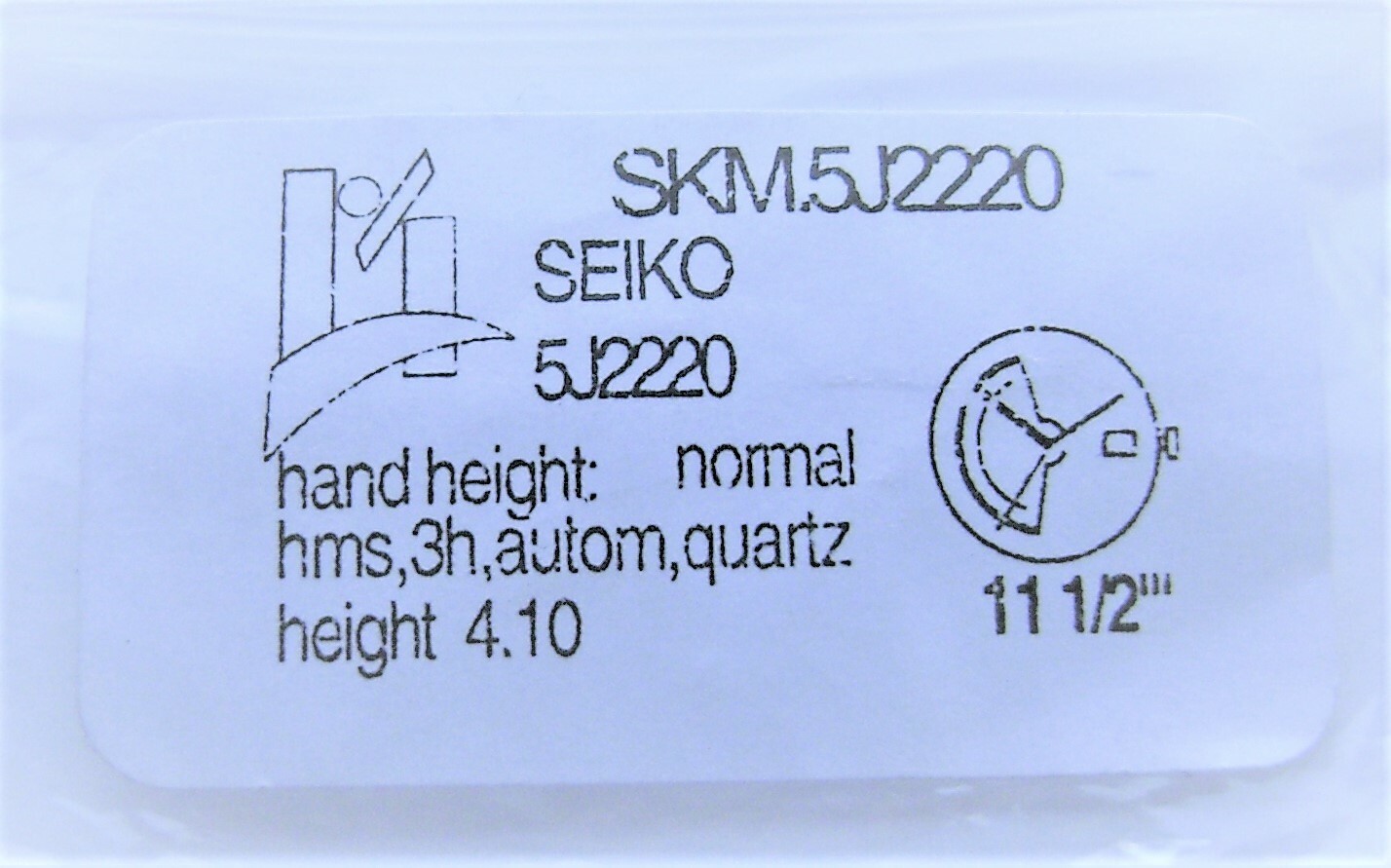 Seiko 5J2220 kinetic auto relay watch movement 3 hands date @ 3 x 1 piece