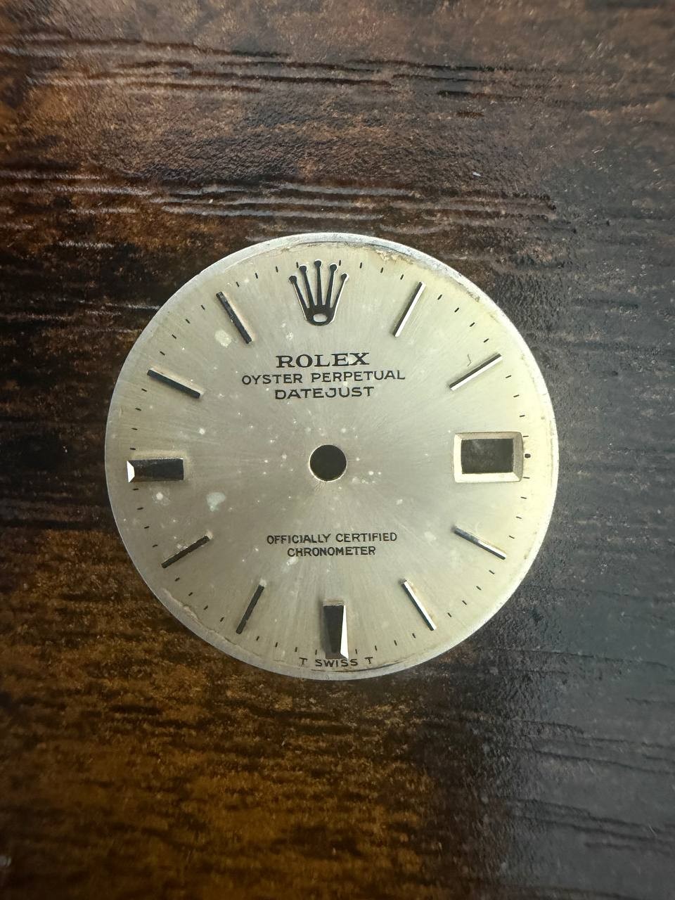 ROLEX LADIES OYSTER PERPETUAL DATE 6517 6516 6519 SILVER STICK DIAL USED COND
