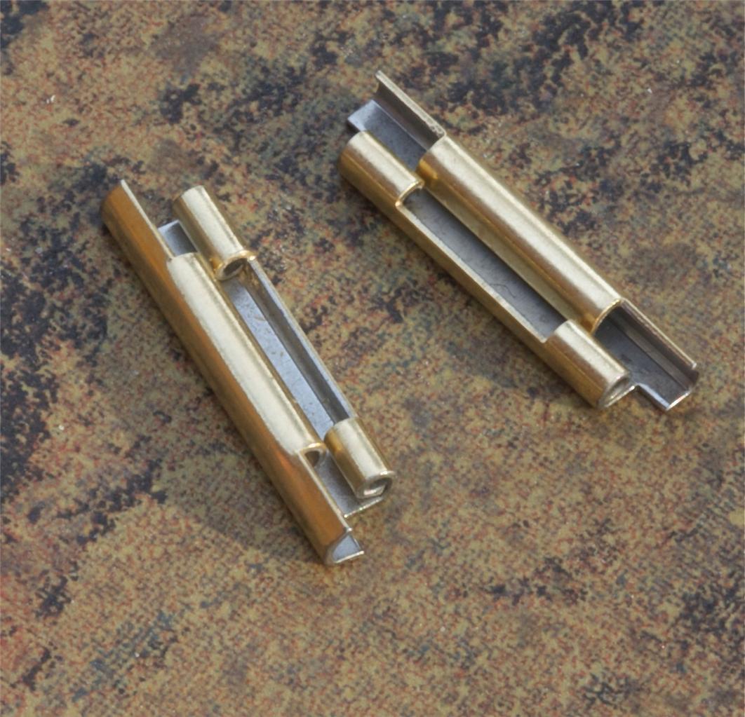 Pair of NSA watch bracelet end pieces for gold-tone solid bar links NSA band NOS