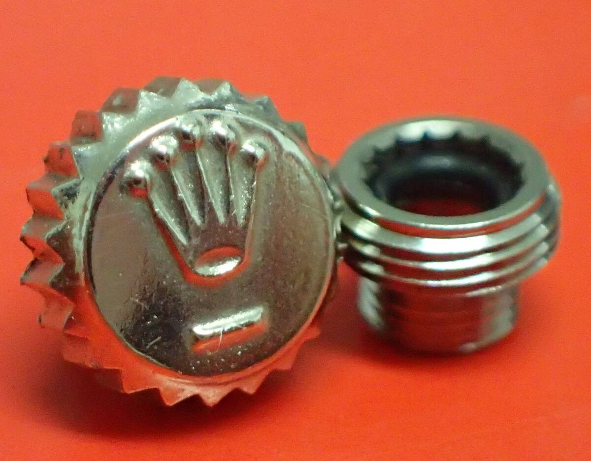 ROLEX 6mm White Gold Crown & Tube 600-4 Day-Date For Parts/Repair