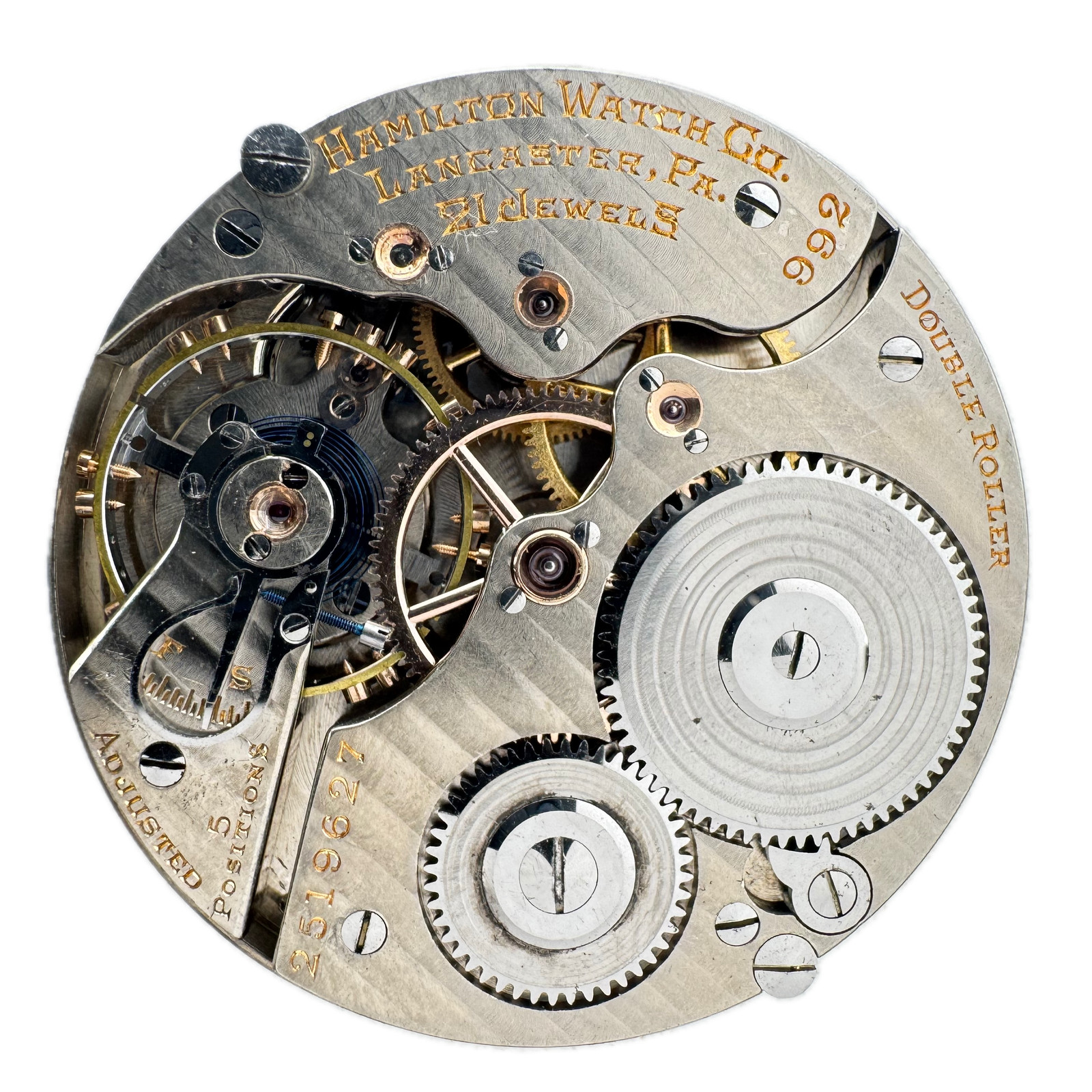 Vintage 16s 1929 Hamilton Porcelain Dial Railroad Pocket Watch Movement 992 USA