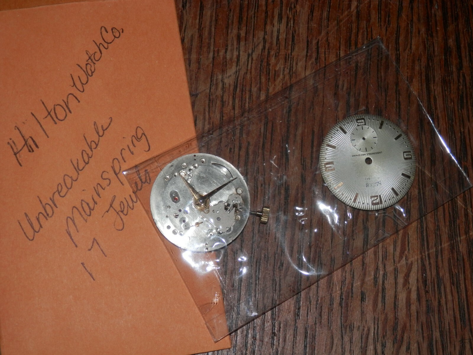 Hilton Watch Co 17 Jewels Watch Movement, Vintage Watchmaker Estate Sale