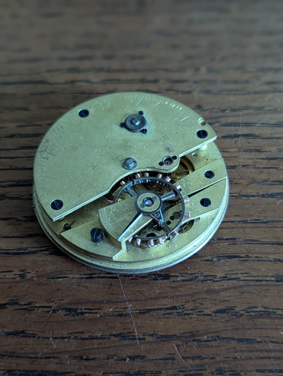 Wright & Craighead, London, Going Barrel Pocket Watch Movement to Restore #S668