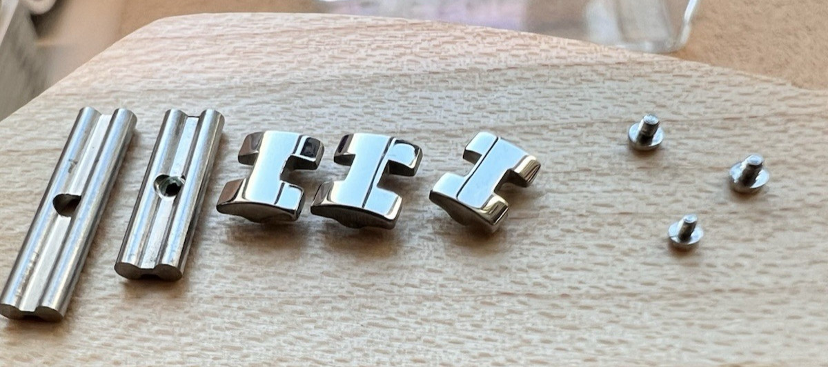 HERMES WATCH MONTRE HERMES LINKS/CLASP/SCREWS PARTS ASSEMBLY NEW MADE IN FRANCE