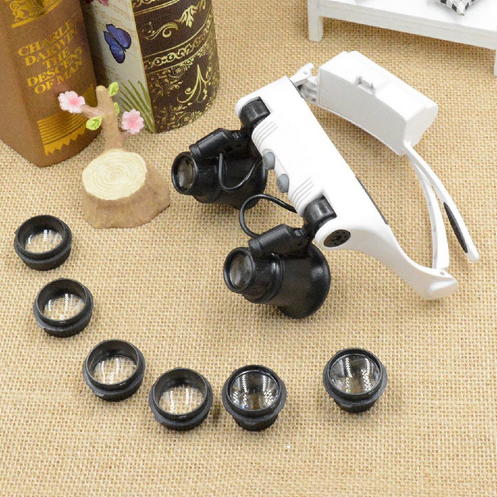 LED Head Magnifying With 10x 15x 20x 25x Lens Glass Jewelry Watch Repair Tool d