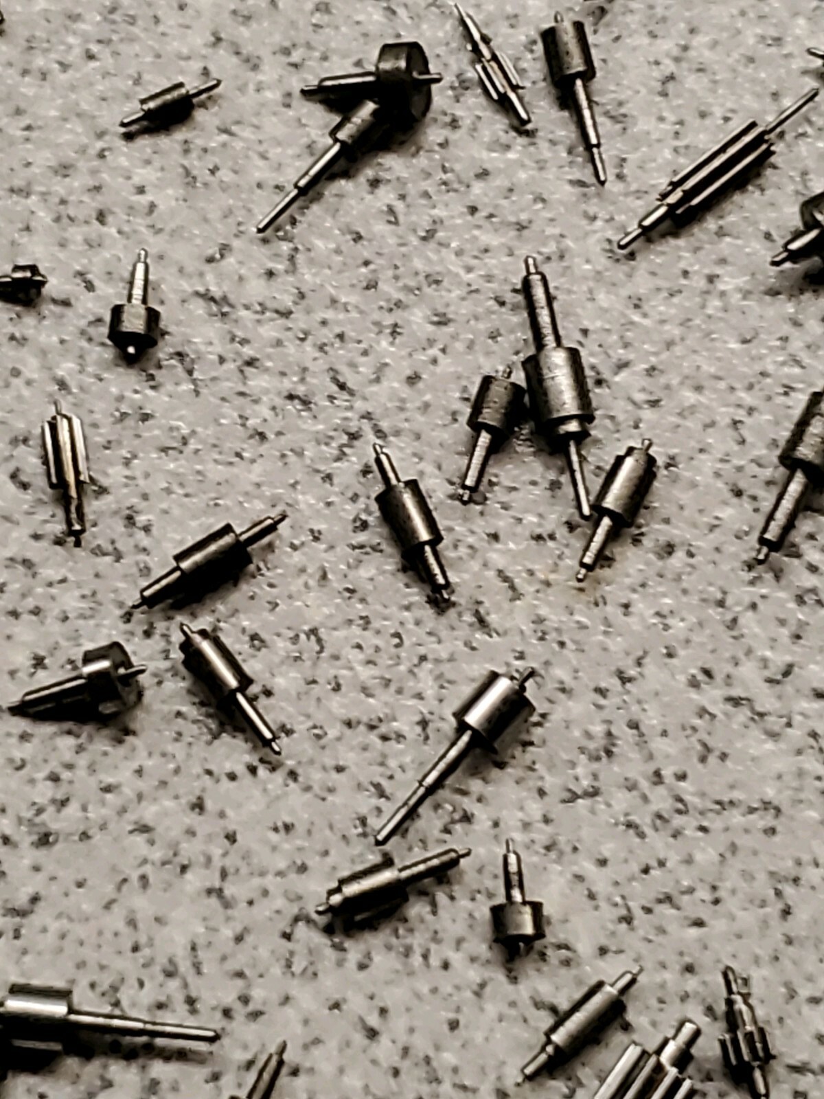 Lot Of 106 Pocket Watch Mixed Parts-Arbors, Pinions, Unfinished Staffs? etc