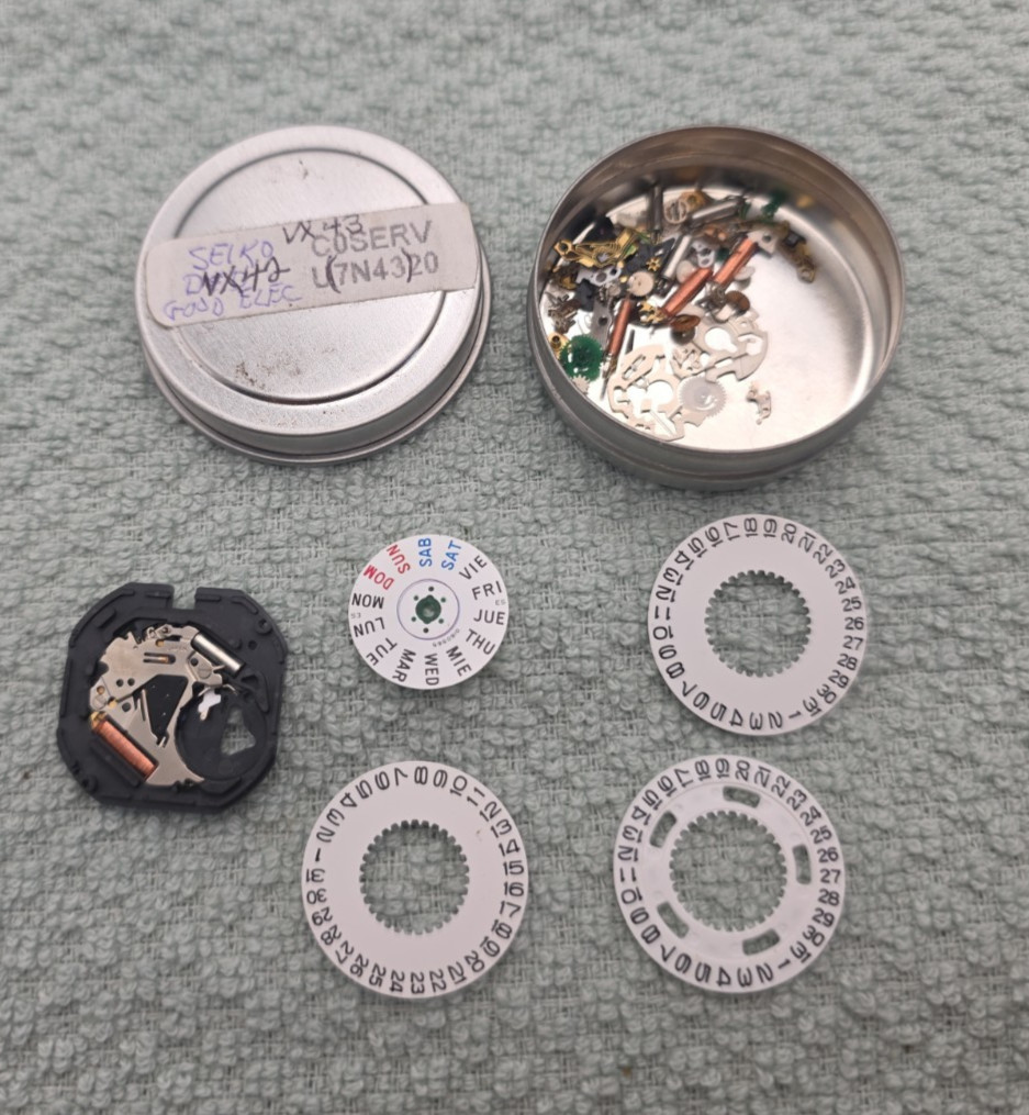 Seiko VX42 VX43 Quartz Watch Movement and Parts