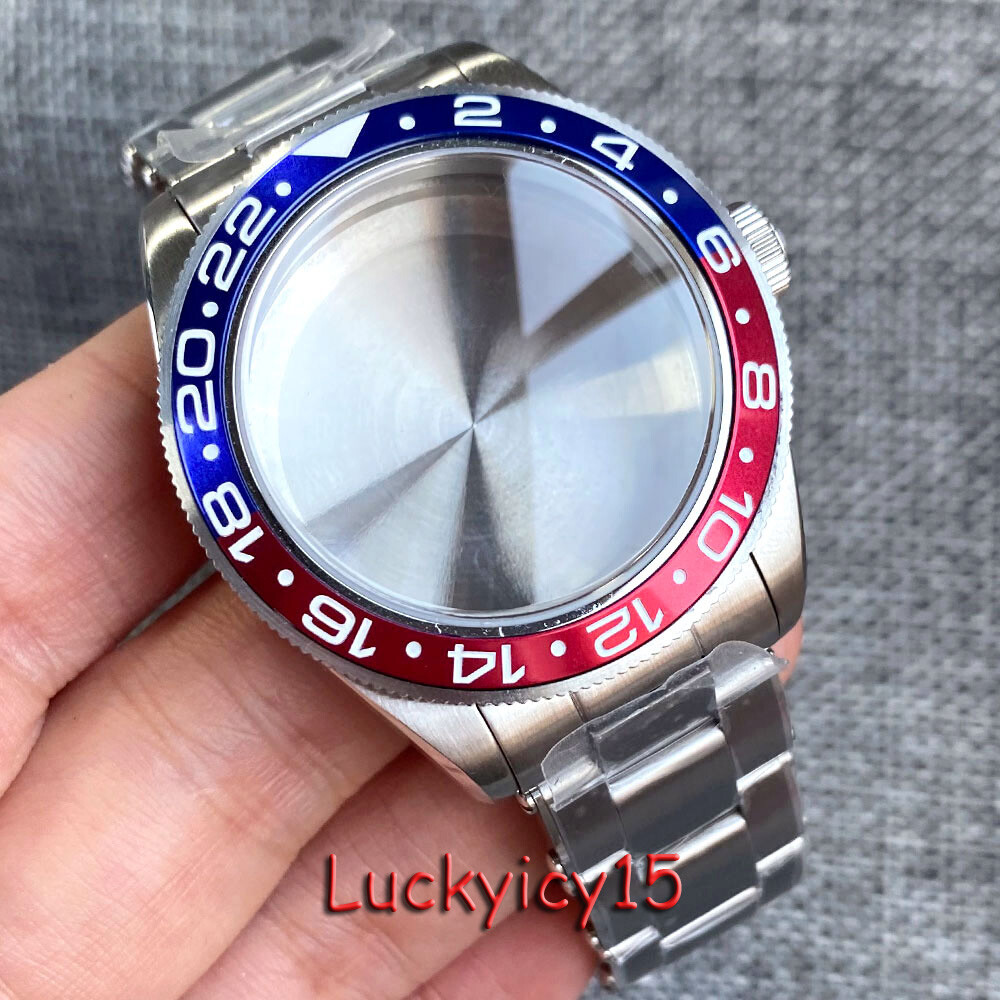 39mm 20ATM Rotating Bezel Watch Case fit NH35 NH36 ETA 2824 Domed Sapphire Glass