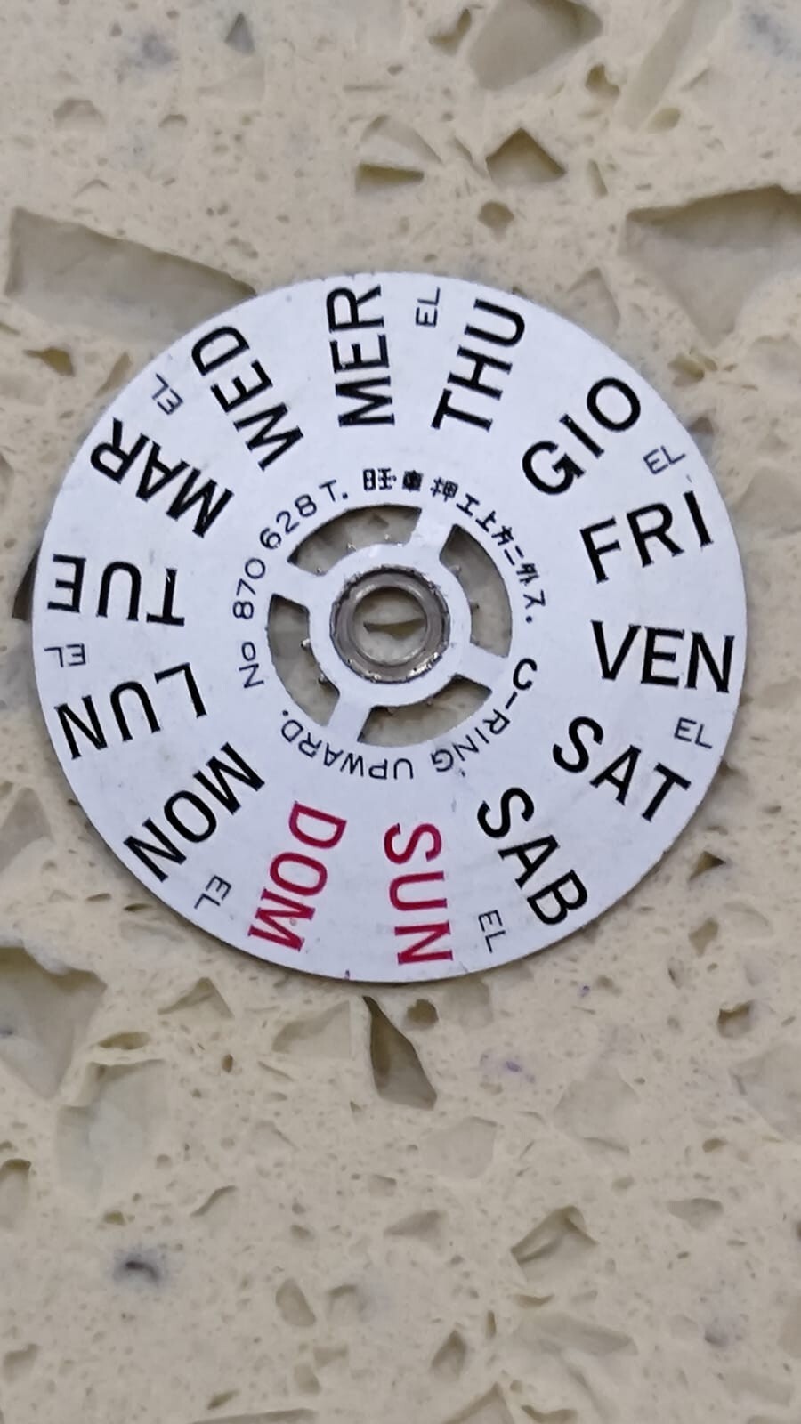 SEIKO 6309A /6119 /6106 Part Day Disk part Day 870 628 English / Italian Used