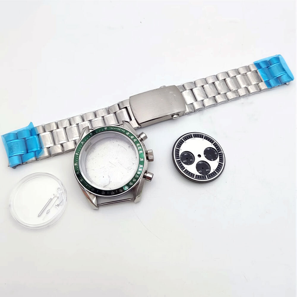 Sport 40mm Chronograph Multifunction Quartz Watch Case Dial Fit VK63 VK64 Movt