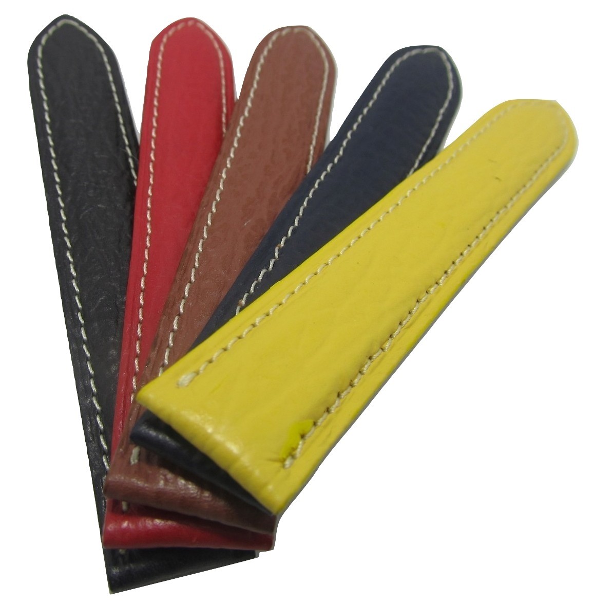 Padded Thin Soft Italian Leather Deployment Watch Band Strap 20mm & 18mm