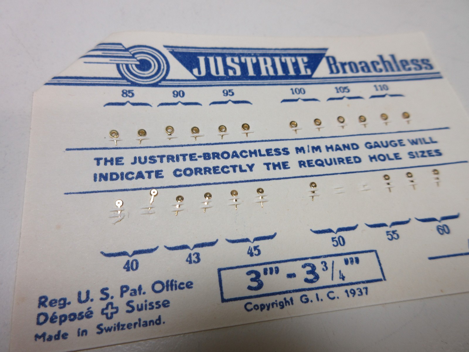 LOT JUSTRITE WATCH HANDS 3”’ 3 3/4”’ WATCHMAKER REPLACEMENT PARTS #46