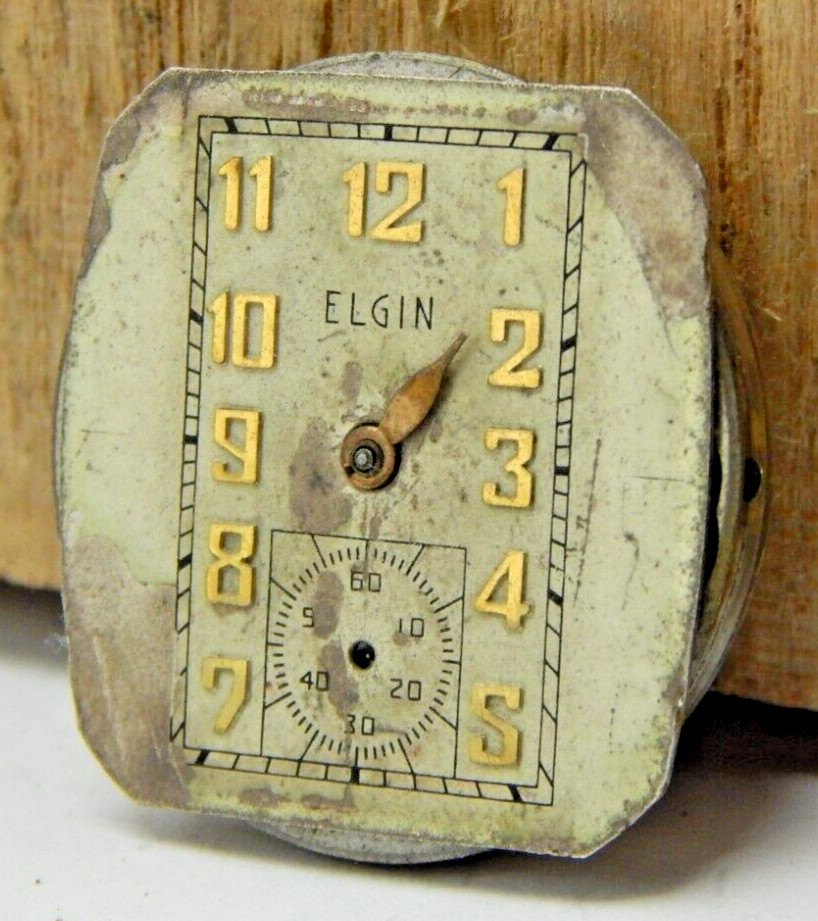 Vintage Elgin 1928 Grade 430 model 1 7 jewel 6/0s watch movement dial & hand