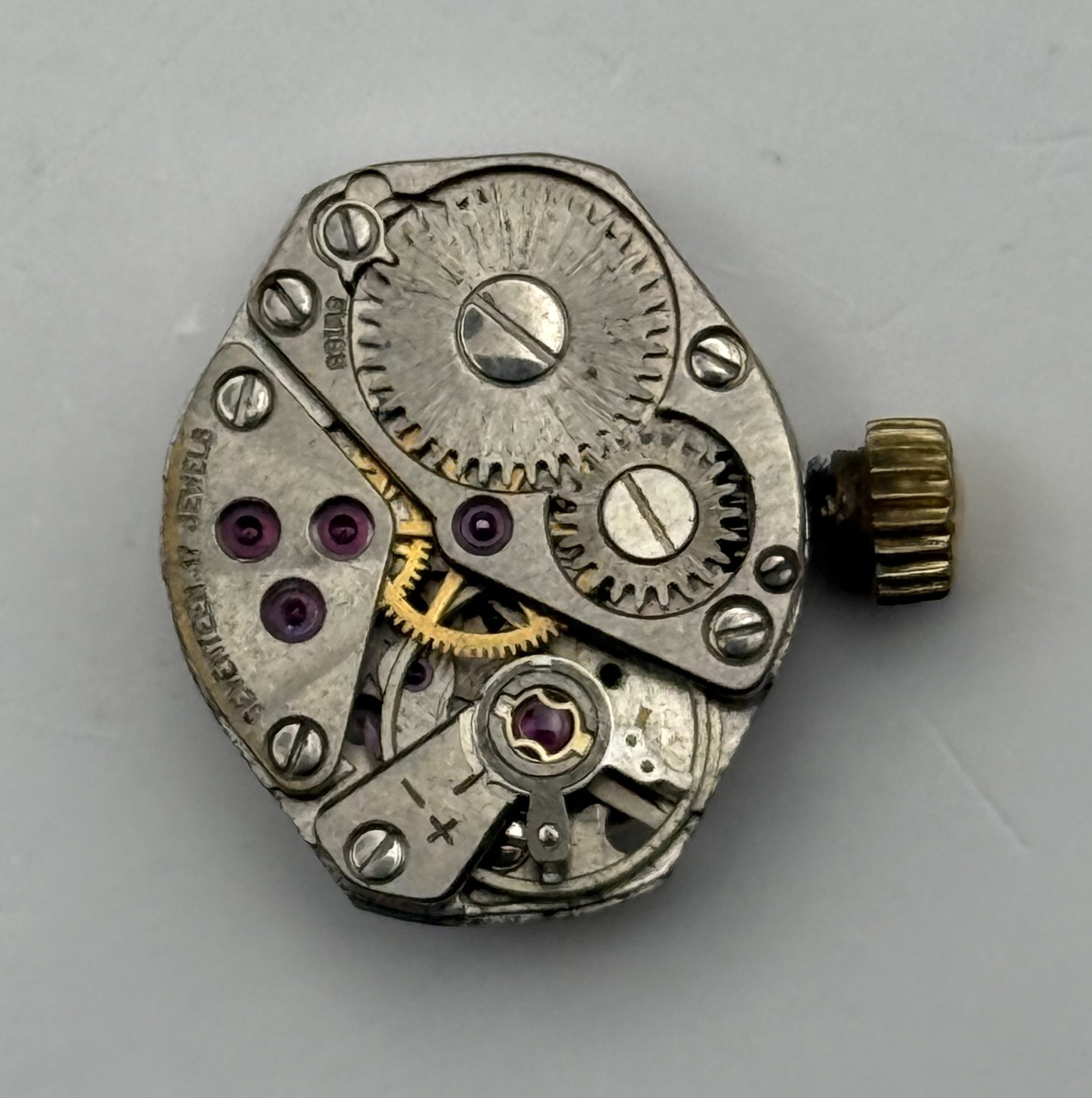 FHF 609 Watch Movement Rotary 17 Jewels Swiss Manual Wind Parts Repair 15.3mm