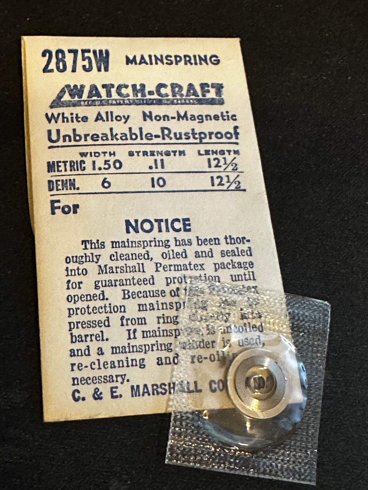 WATCH-CRAFT Mainspring 2875W for Seiko Unique, DSS – Alloy