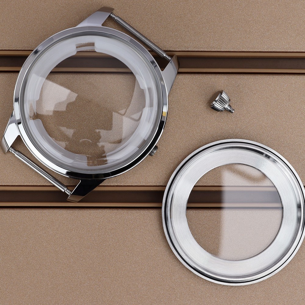 For Seiko NH34 35 36 38 Movement 40.6mm/33mm Silver Watch Cases 316L Stainless