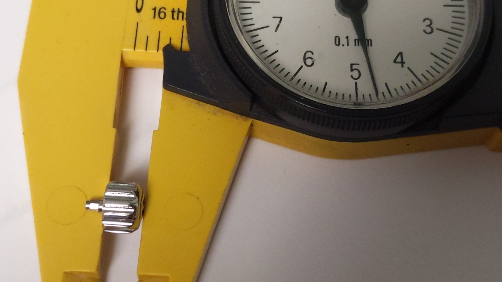 Tag HEUER CROWN S/S WHITE Cav 6501 and tube, approx 6.5mm diameter, SCREWDOWN TY