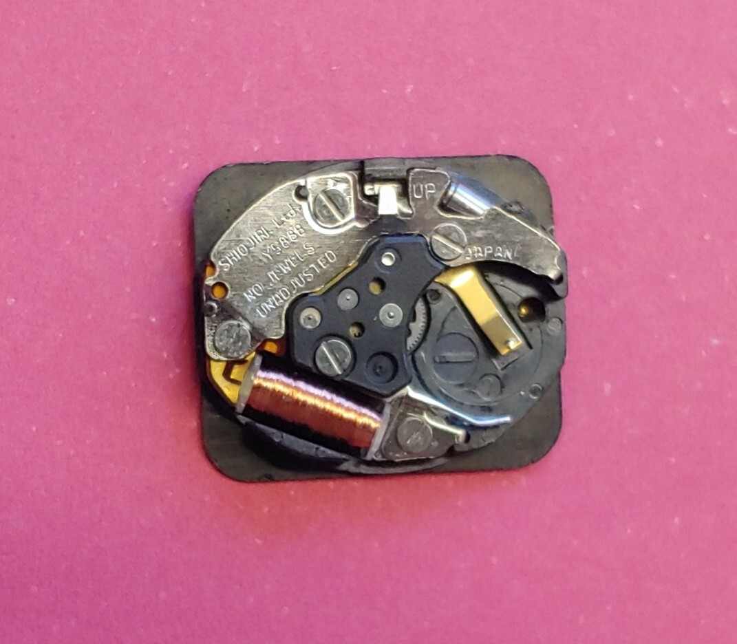 Pulsar ShioJiri Y888 Movement, 15 X 13 Black Dial,Hour Hand. Set,Run 7 Days