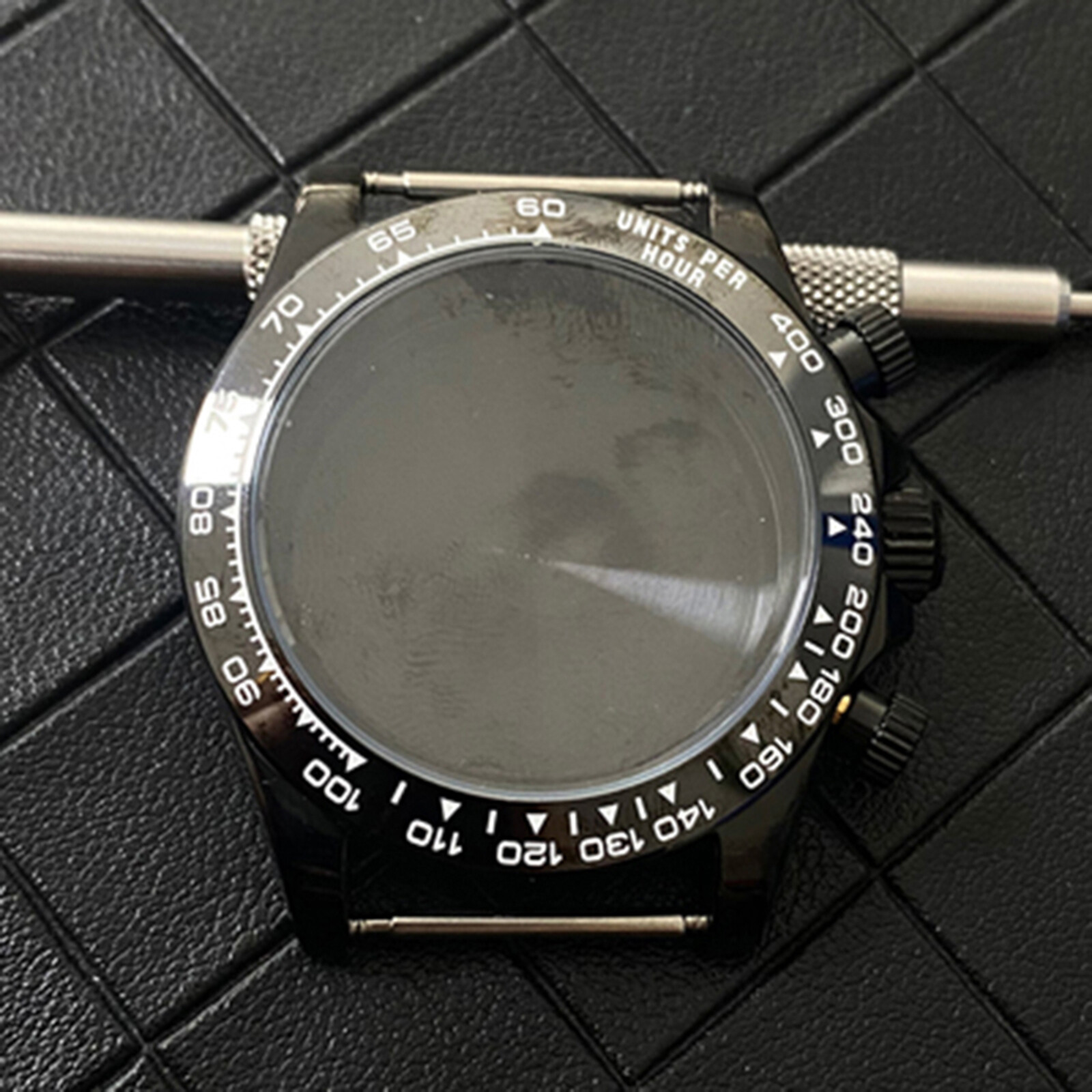 39MM Stainless Steel Ceramic Bezel Watch Case Strap for VK63 Quartz Movement