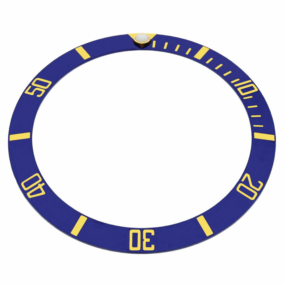 Blue Gold Font Replacement Bezel Insert 37.40mm x 30.70mm Diver Watch