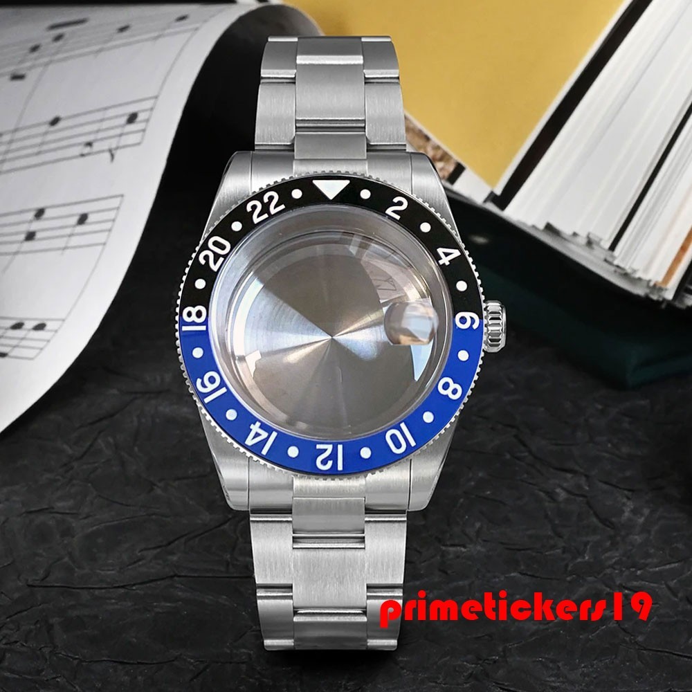 38mm Steel Watch Case+Bracelet Domed Sapphire 20ATM Fit NH34 NH35 ETA2824 PT5000
