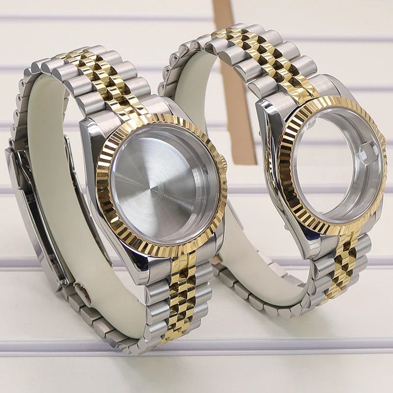 36/39mm Fluted Watch Case Sapphire Glass For NH35 NH36 NH34 4R36 Miyota 8215