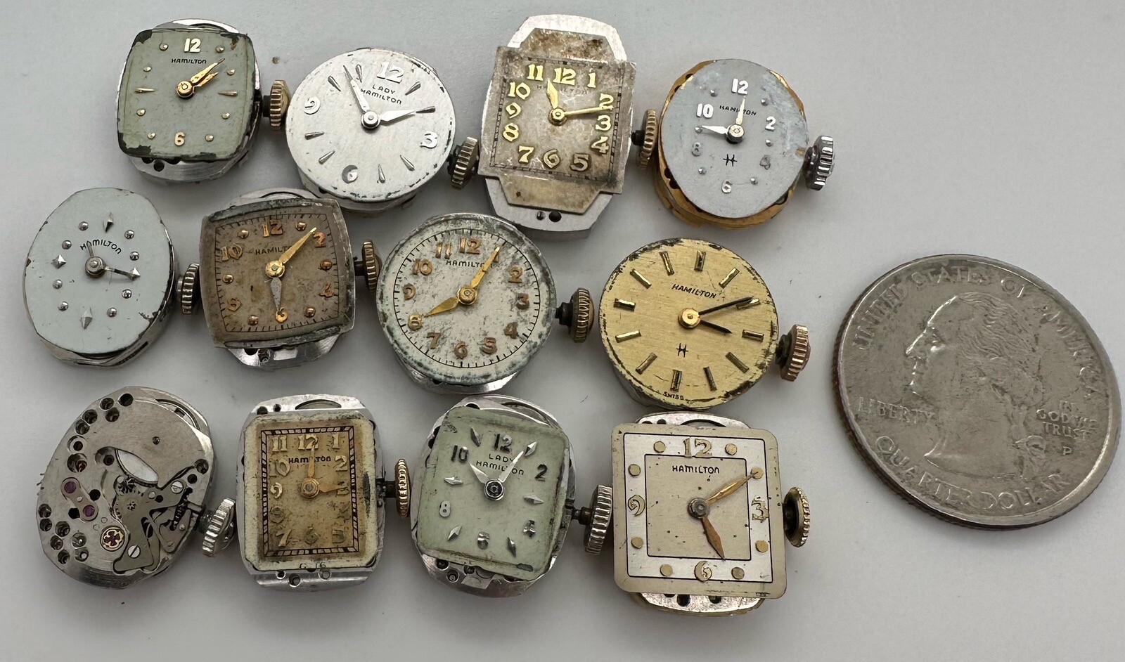Lot Of Lady’s Vintage Hamilton Manual Wind Wristwatch Movements