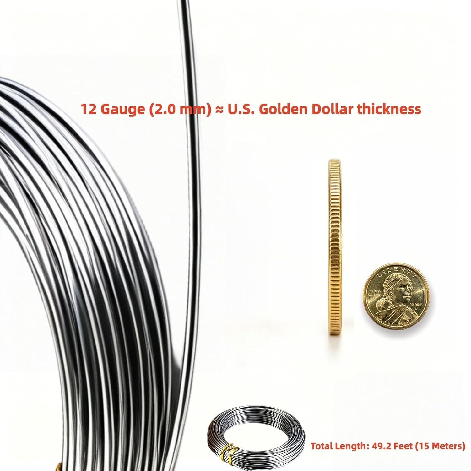 12 Gauge 304 Stainless Steel Wire – Annealed & Bendable,2mm Thick Wire for Cr…