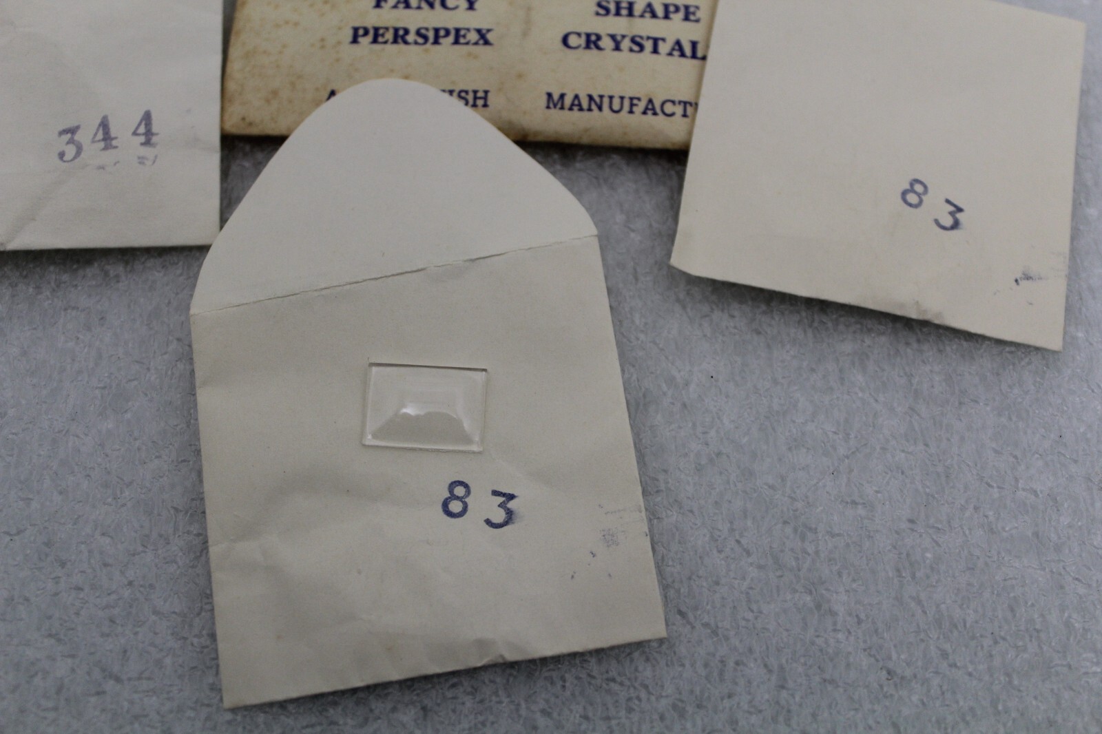 Group of Fancy Shape Perspex Watch Crystals