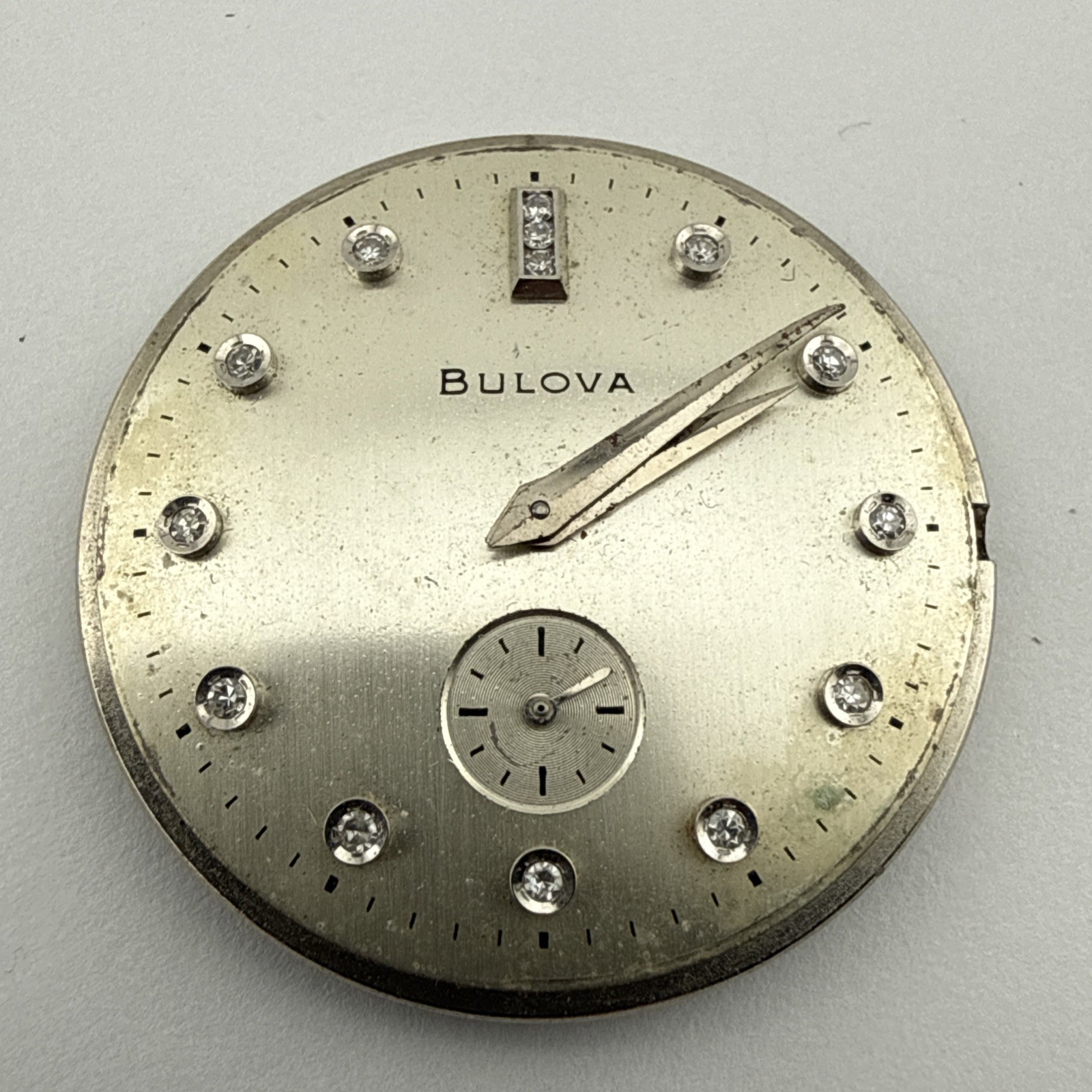 1954 Bulova Diamond Dial 10BM Watch Movement 21 Jewels Parts Repair