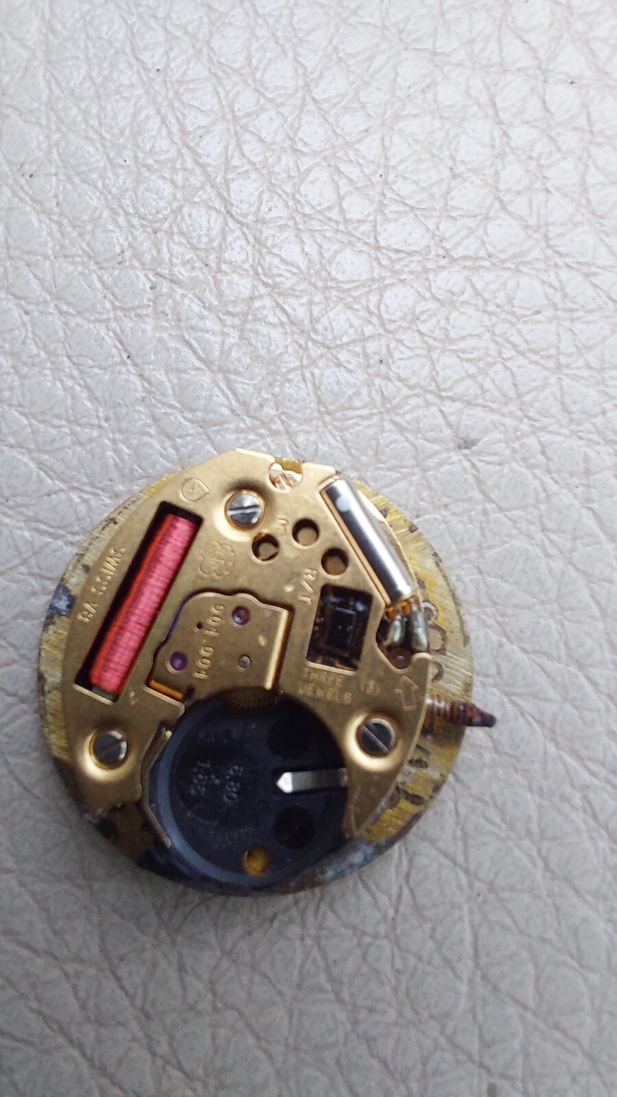 Movado Watch Face & Movement Mother Of Pearl Diamond Parts Only NOT WORKING READ