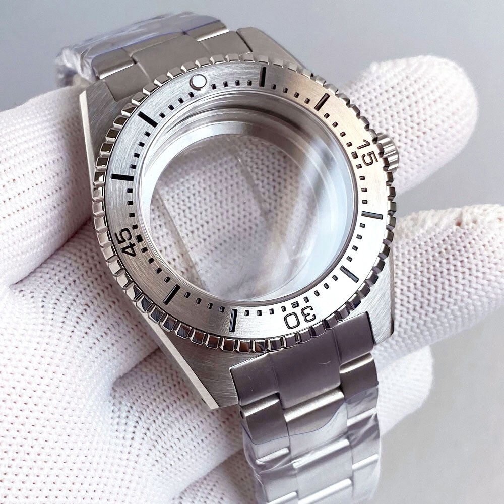 40mm Silver 62MAS Men Sapphire Glass Watch Case For NH35 NH36 ETA2824 PT5000