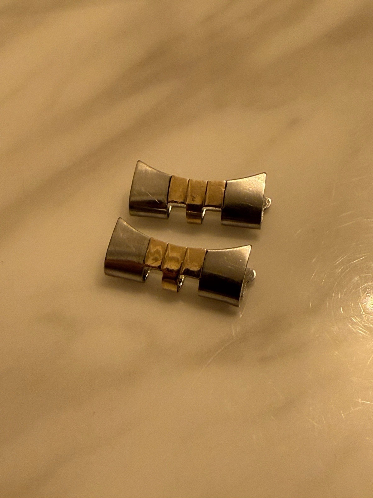 Authentic Vintage Rolex 455B End Links YG & SS 20mm #535