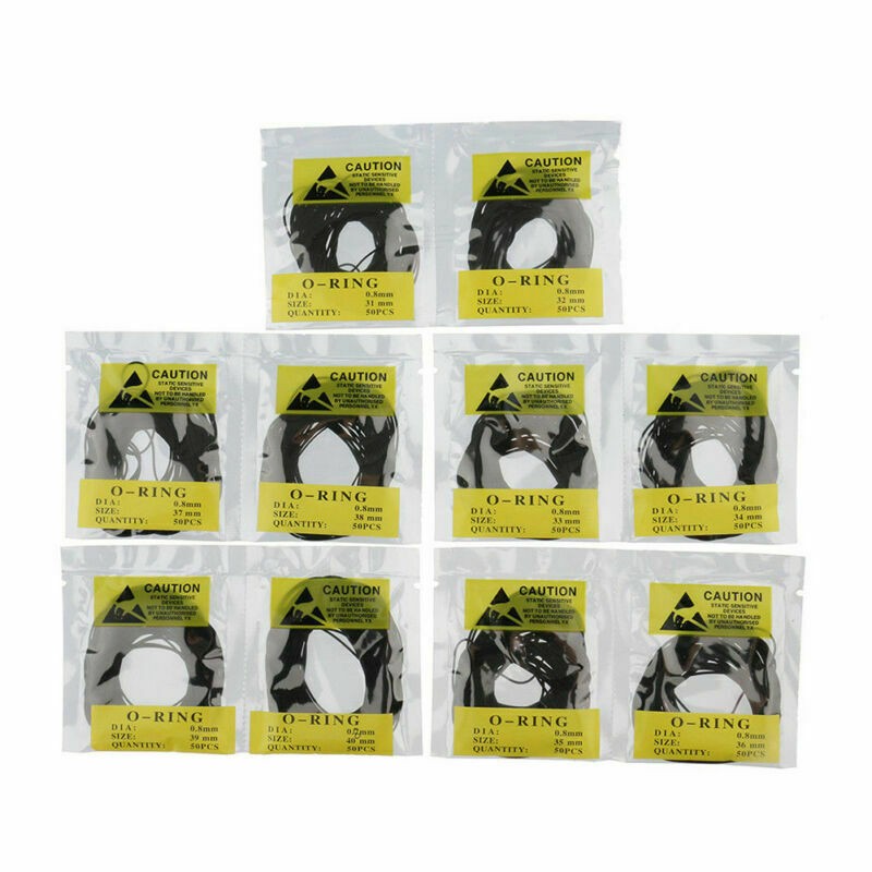 500Pack 31-40mm Rubber O-Ring Watch Back Cover Seal Gaskets Assortment 0.8mm DM