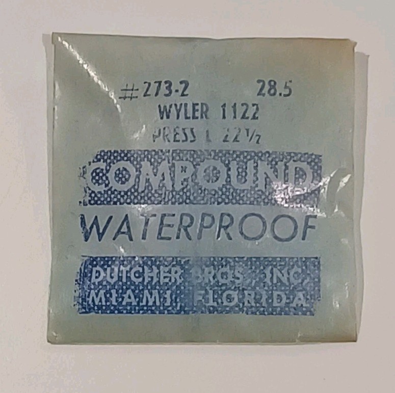 Wyler 1122 Press L 22 1/2 Compound Waterproof 273-2 28.5 Dutcher Bros.