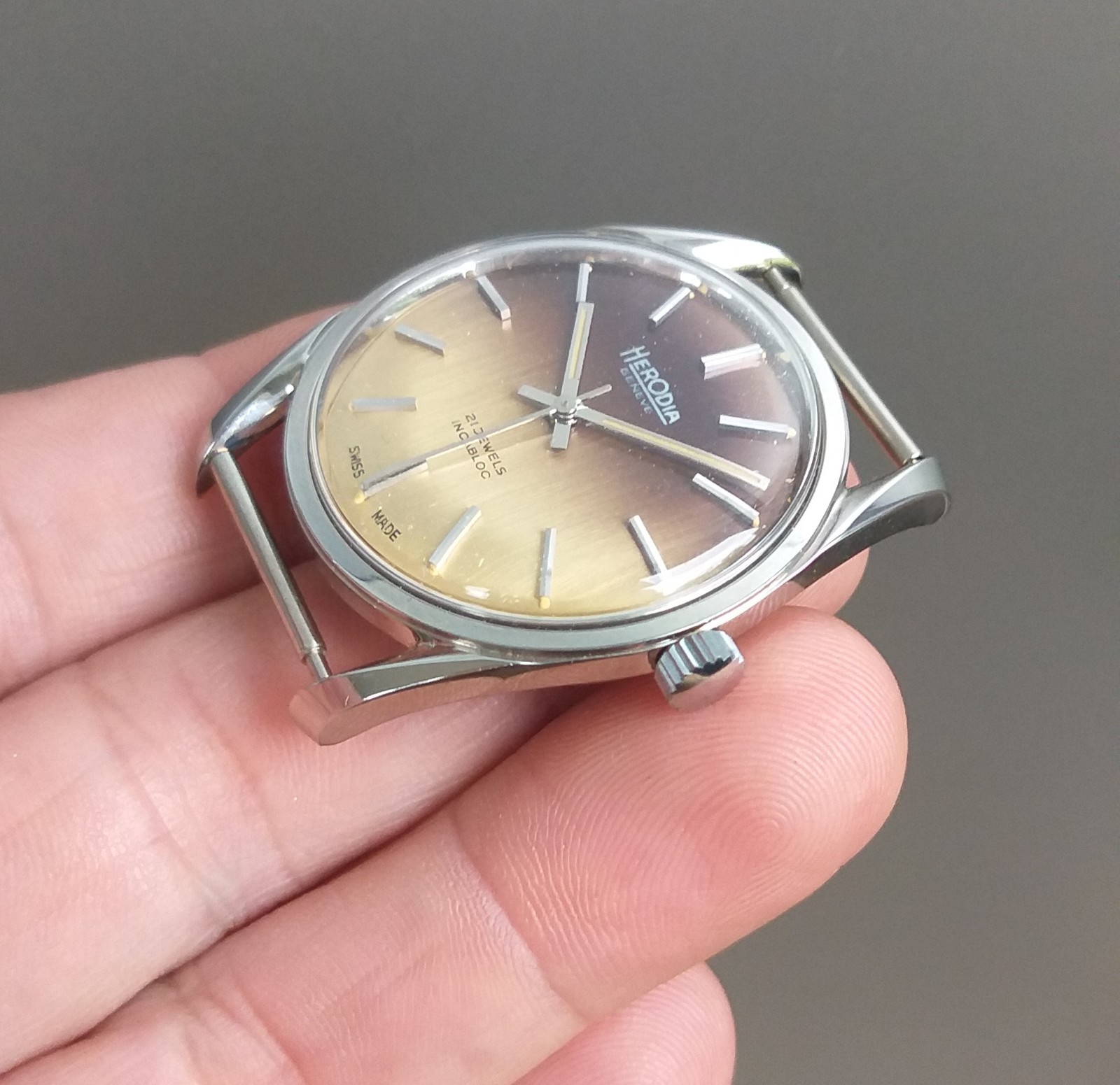 AS 1900 Steel Case + Dial 35mm Project Watch NOS Vintage Swiss Parts No Movement