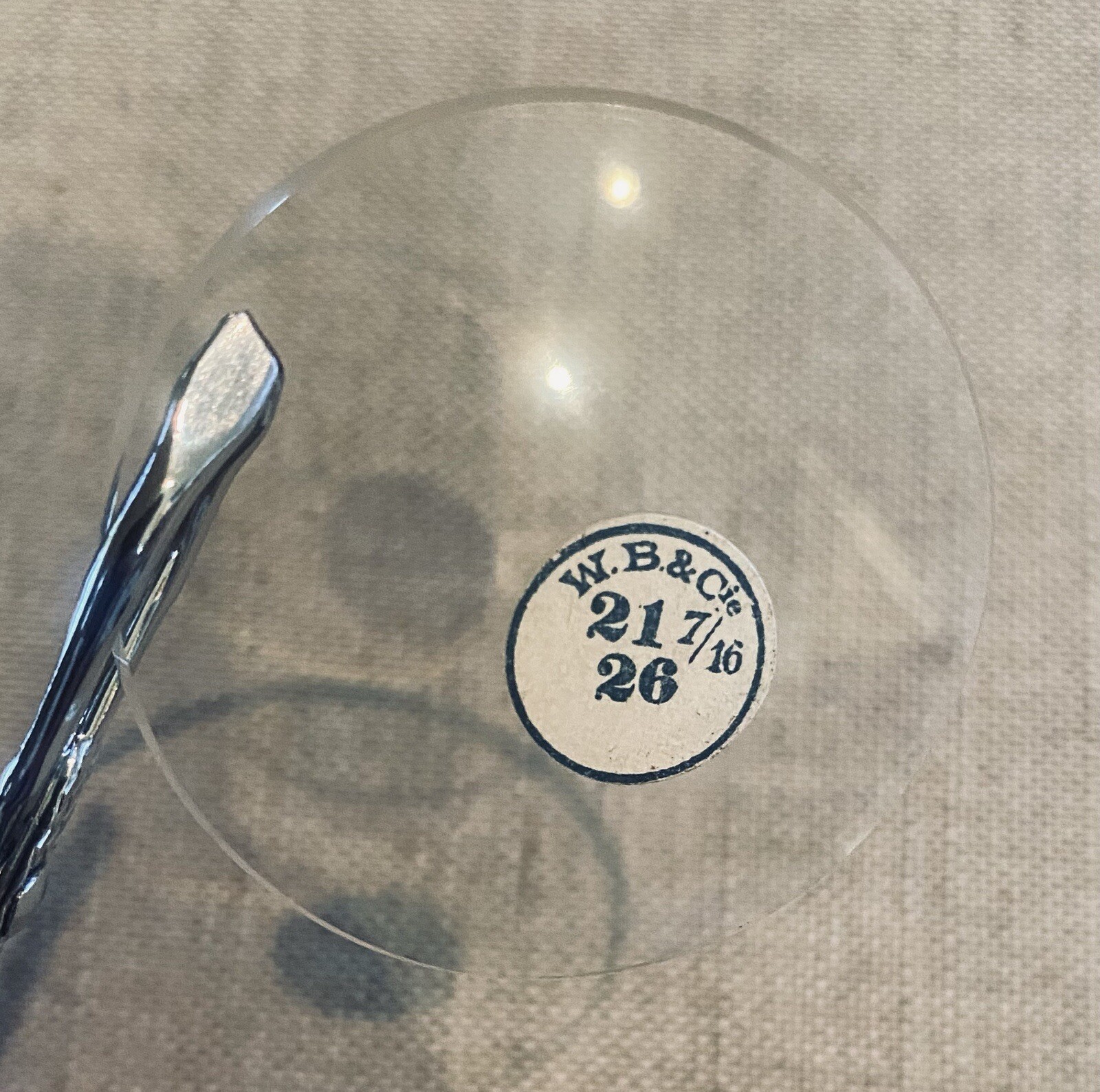 Antique W.B. & Cie Watch Glass Crystal Domed BEVELED 48.2mm DIAMETER 1.5mm THICK