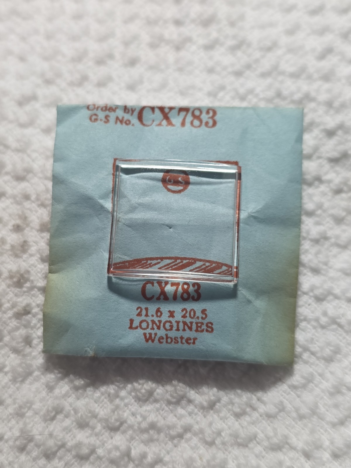 G-S Watch Crystal CX783 Longines Webster 21.6X20.5