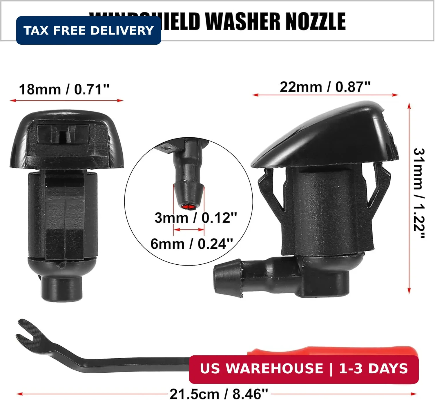 X AUTOHAUX 5pcs Front Windshield Wiper Washer Nozzle Spray Jet Kit 15247800 for