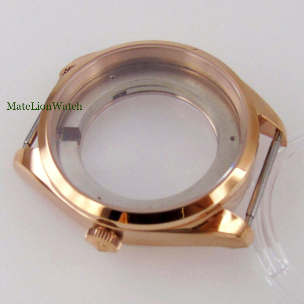 For Miyota 8215 DG2813 40mm Polished Sapphire Watch Case 316L Silver/Rose Gold