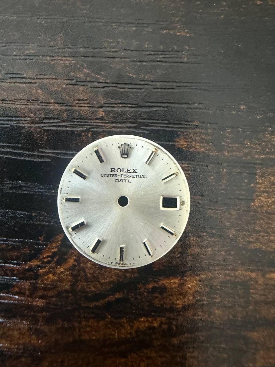 ROLEX LADIES OYSTER PERPETUAL DATE 6517 6516 6519 SILVER STICK DIAL USED COND
