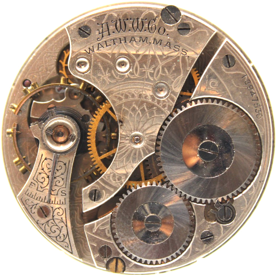 1913 WALTHAM POCKET WATCH MOVEMENT 18947530 GRADE: 610 16s 7j (KF2)